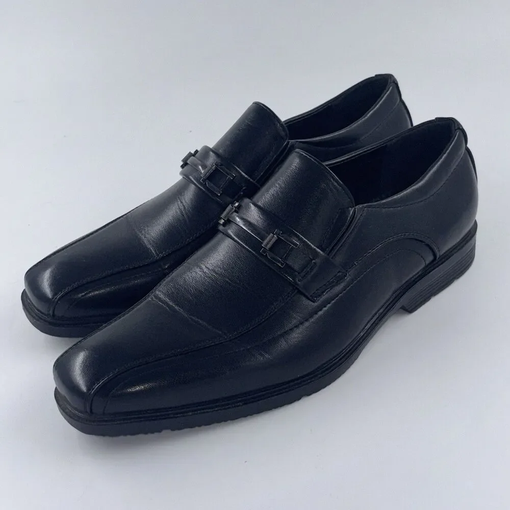 Xray Shoes Men's 13 Black Faux Leather Slip-on Dress Loafers Event Wedding